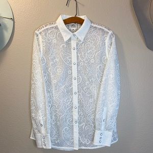 Ariat floral lace pearl snap